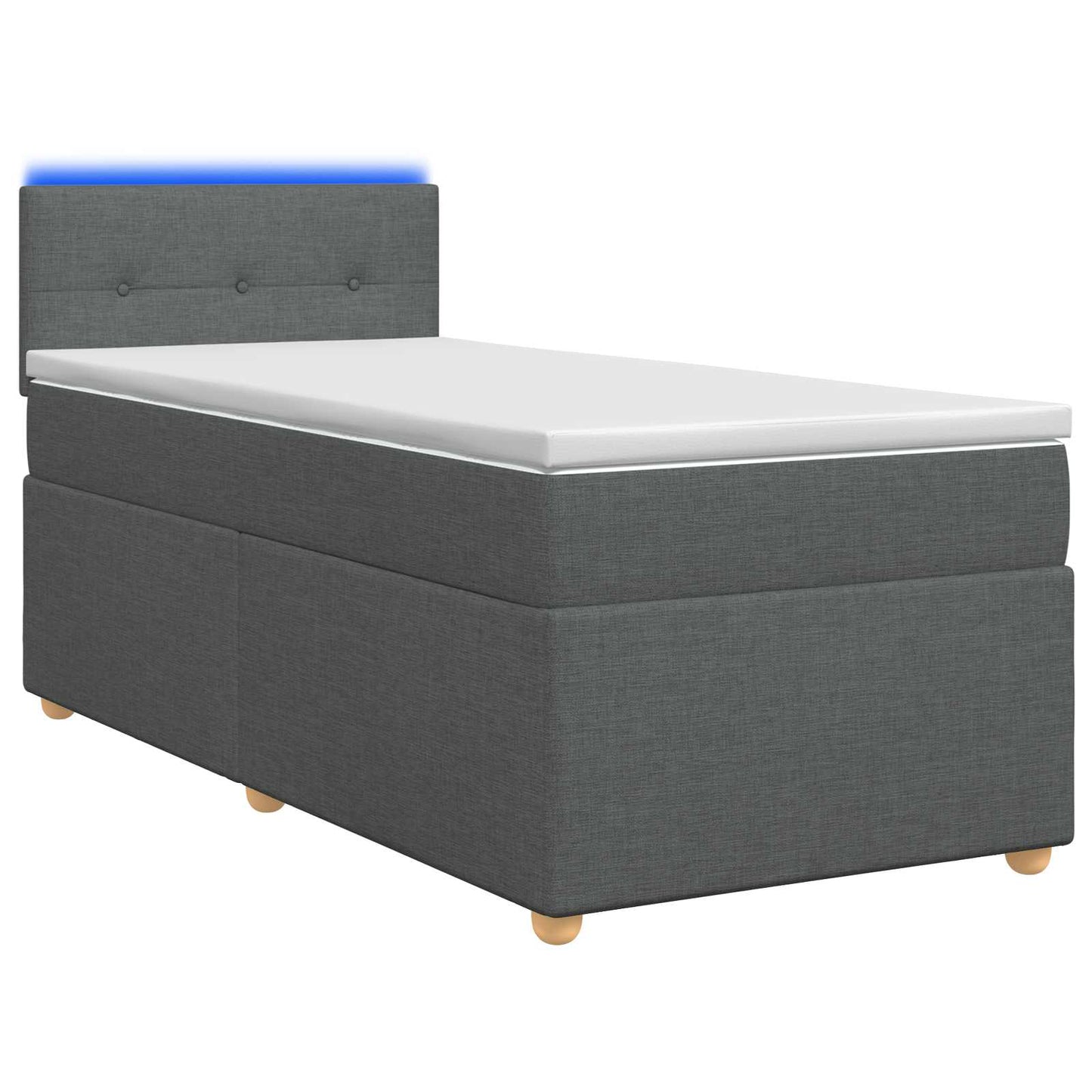 Boxspring ágy matraccal Sötétszürke 80 x 200 cm Szövet