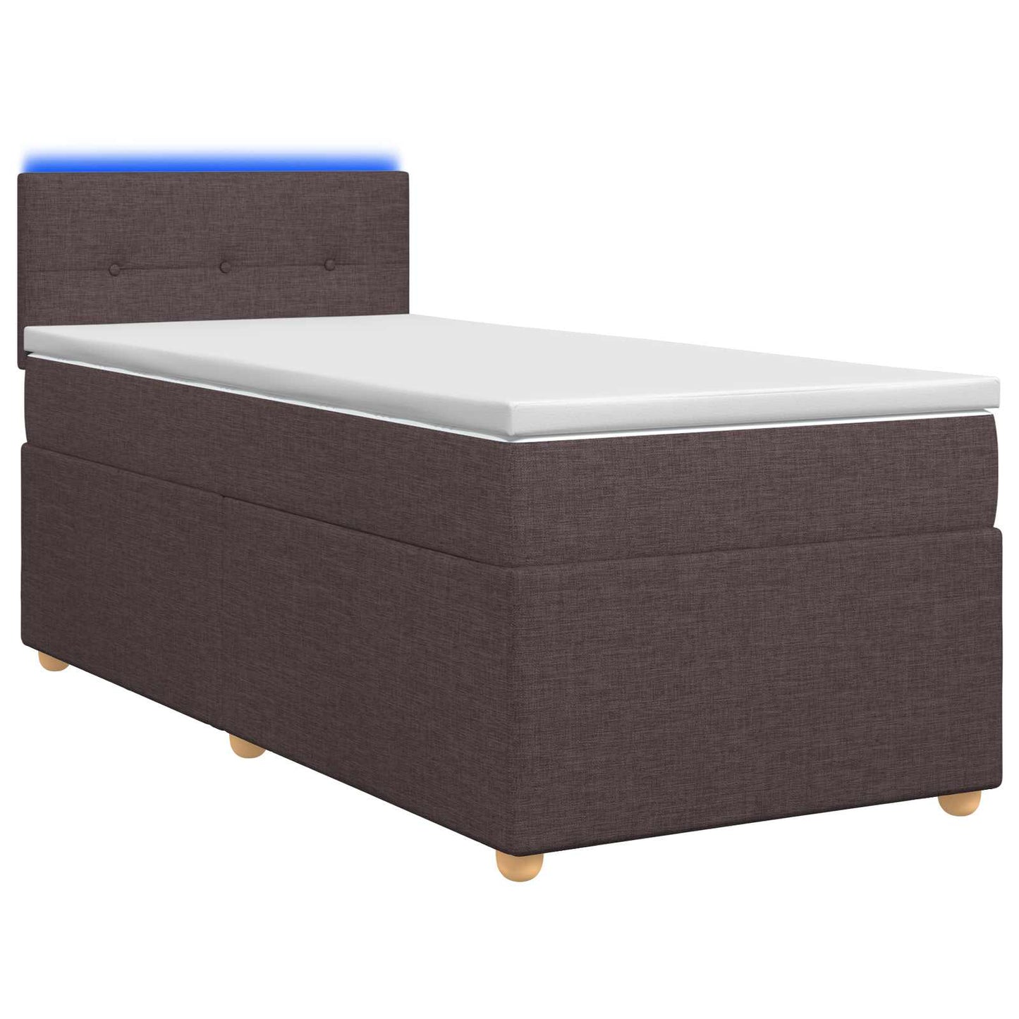Boxspring ágy matraccal Sötét Barna 80 x 200 cm Szövet