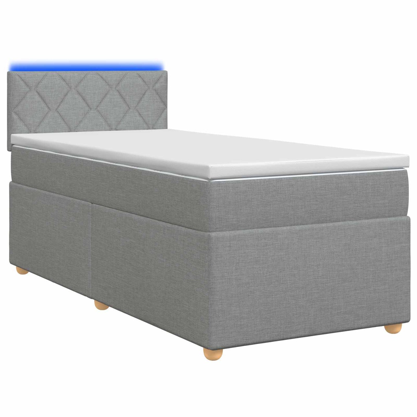 Boxspring ágy matraccal Világosszürke 80 x 200 cm Szövet
