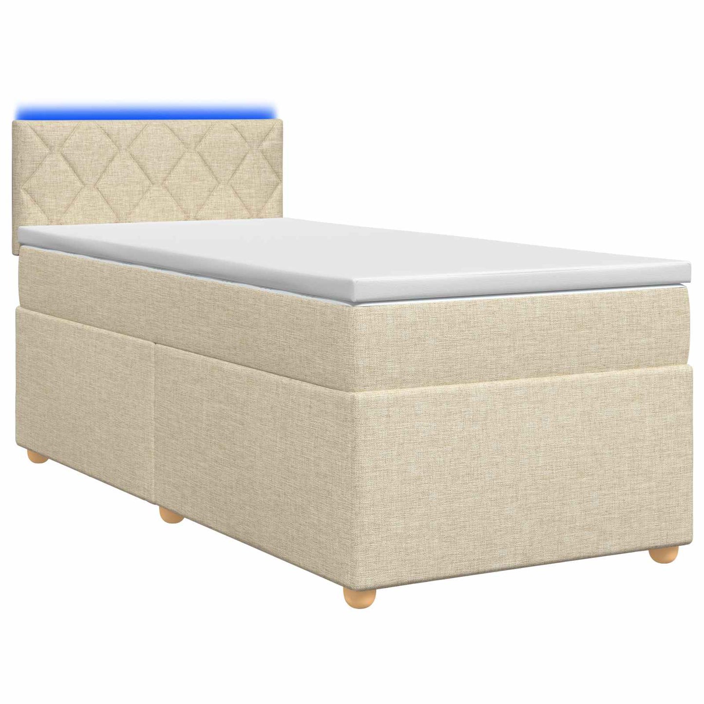 Boxspring ágy matraccal Krémszínű 80 x 200 cm Szövet