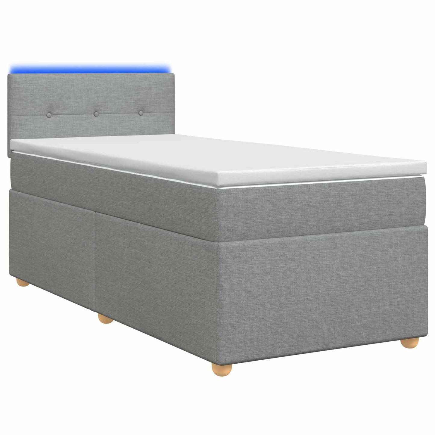 Boxspring ágy matraccal Világosszürke 90 x 190 cm Szövet