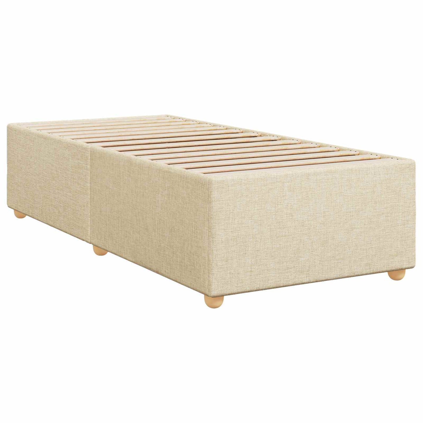 Boxspring ágy matraccal Krémszínű 90 x 190 cm Szövet