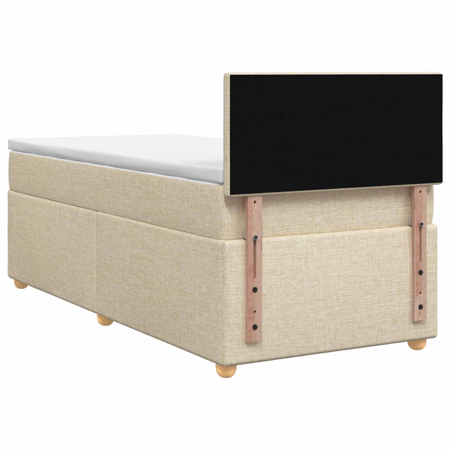 Boxspring ágy matraccal Krémszínű 90 x 190 cm Szövet