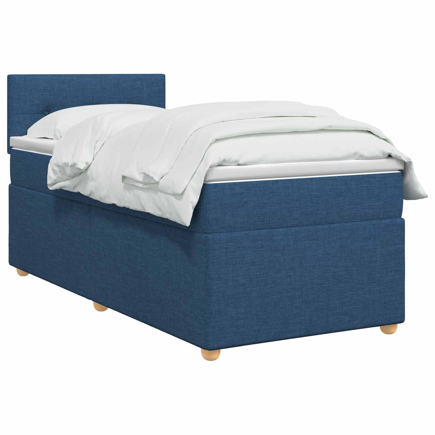 Boxspring ágy matraccal LED szalagokkal Kék 90 x 190 cm Szövet