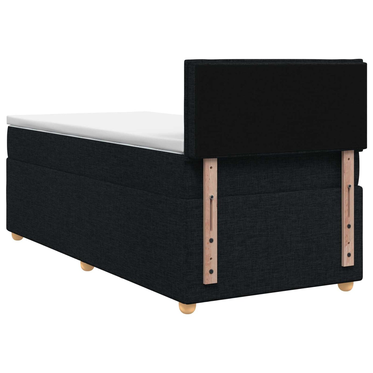 Boxspring ágy matraccal fejtámlával Fekete 90 x 200 cm Szövet