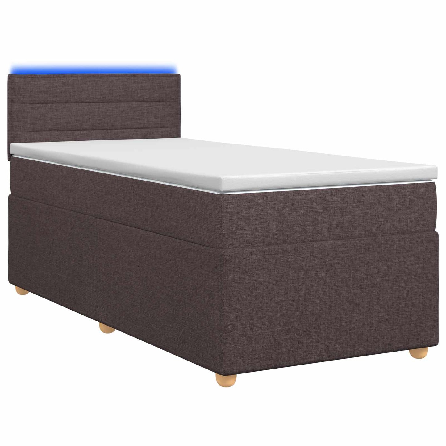 Boxspring ágy matraccal Sötét Barna 90 x 200 cm Szövet