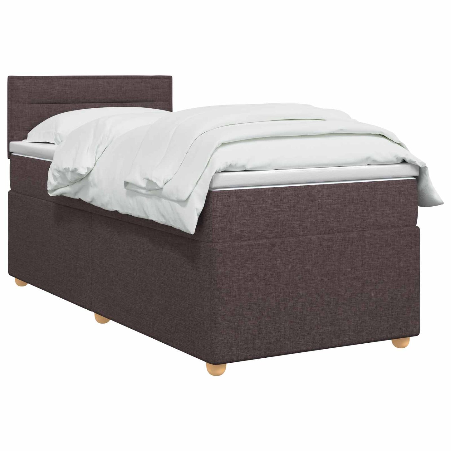Boxspring ágy matraccal Sötét Barna 90 x 200 cm Szövet