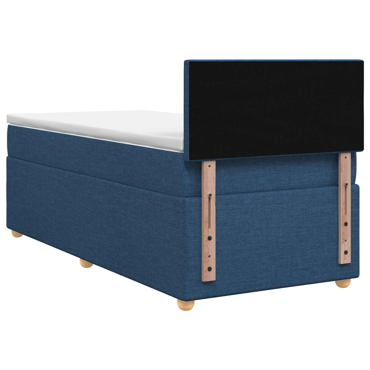 Boxspring ágy matraccal LED szalagokkal Kék 90 x 200 cm Szövet