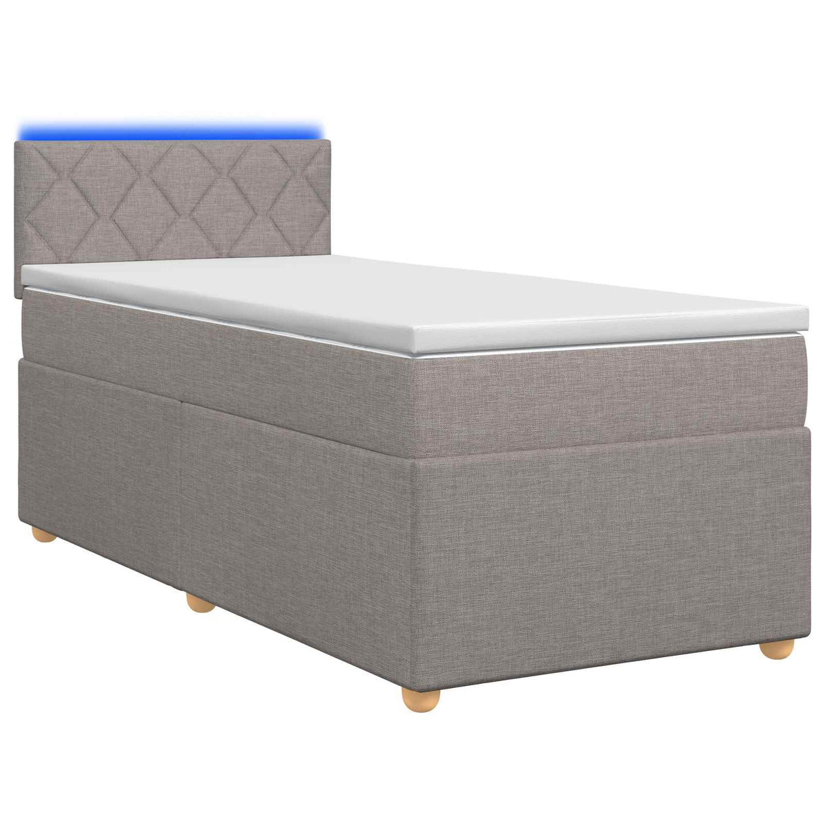 Boxspring ágy matraccal fejtámlával Tópszínű 90 x 200 cm Szövet