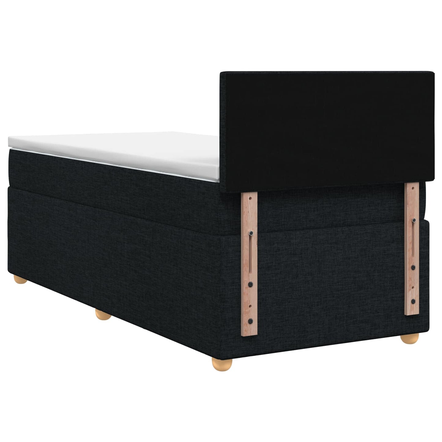 Boxspring ágy matraccal fejtámlával Fekete 100 x 200 cm Szövet