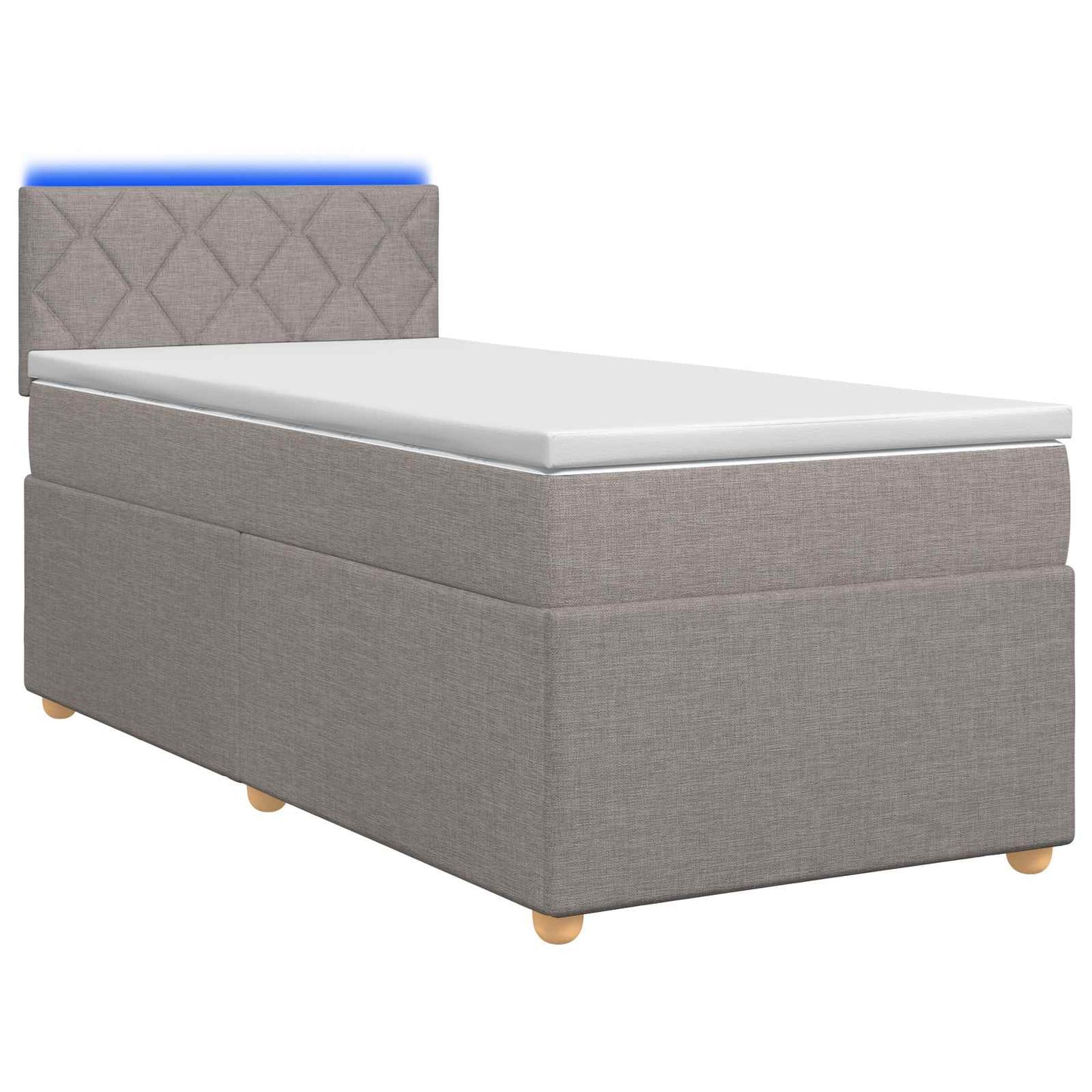 Boxspring ágy matraccal Tópszínű 100 x 200 cm Szövet