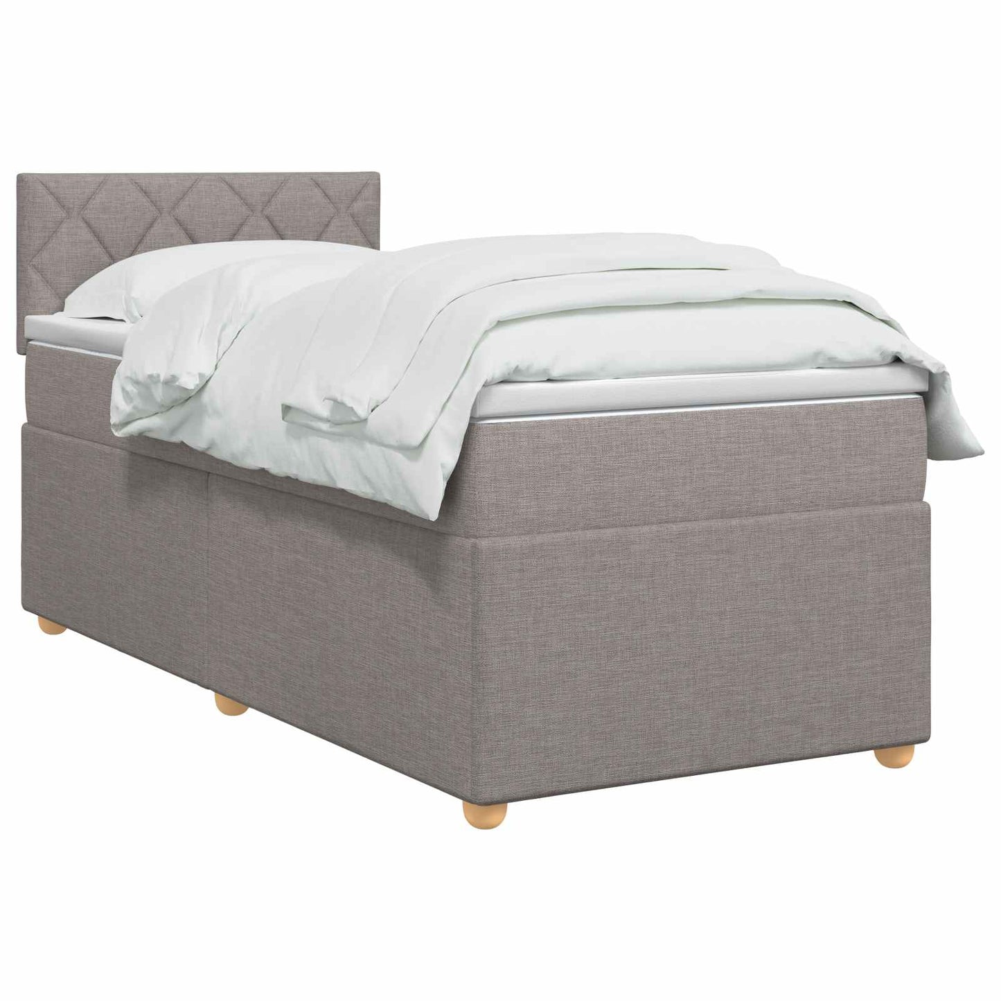 Boxspring ágy matraccal Tópszínű 100 x 200 cm Szövet