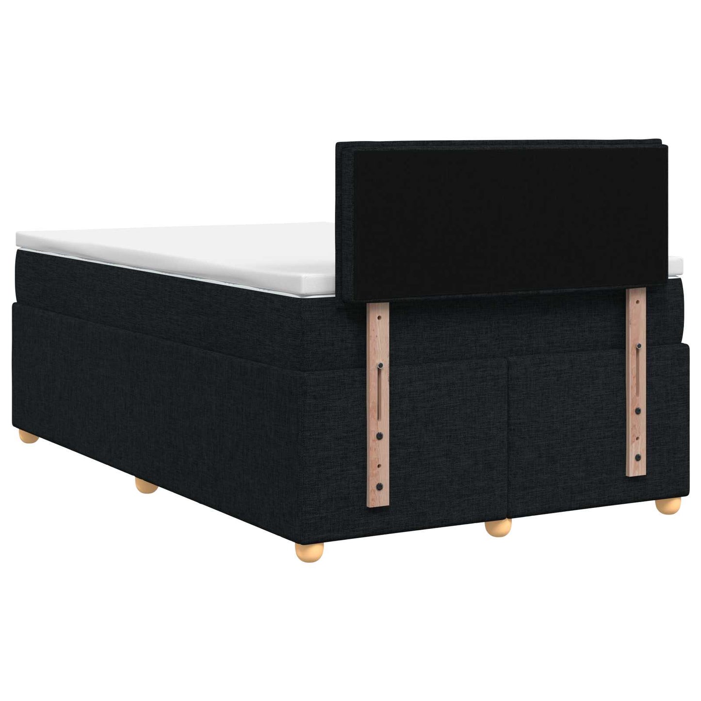Boxspring ágy matraccal fejtámlával Fekete 120 x 190 cm Szövet