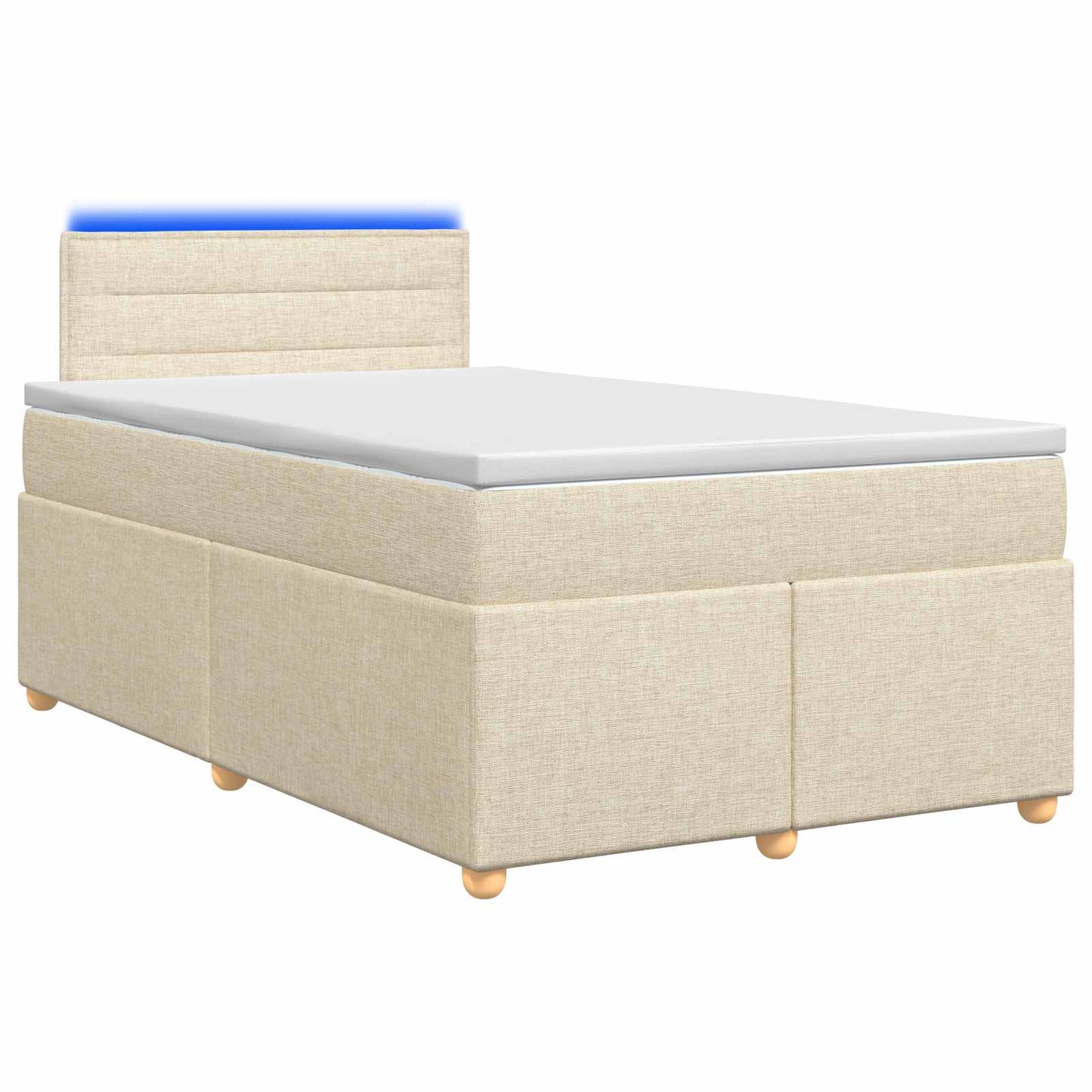 Boxspring ágy matraccal Krémszínű 120 x 190 cm Szövet