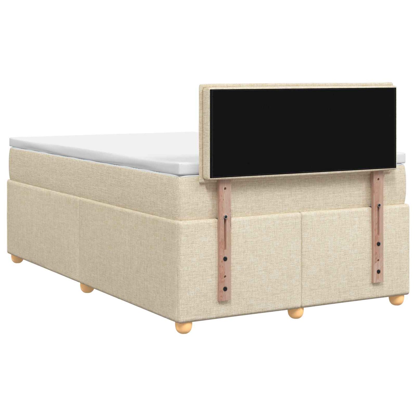 Boxspring ágy matraccal Krémszínű 120 x 190 cm Szövet
