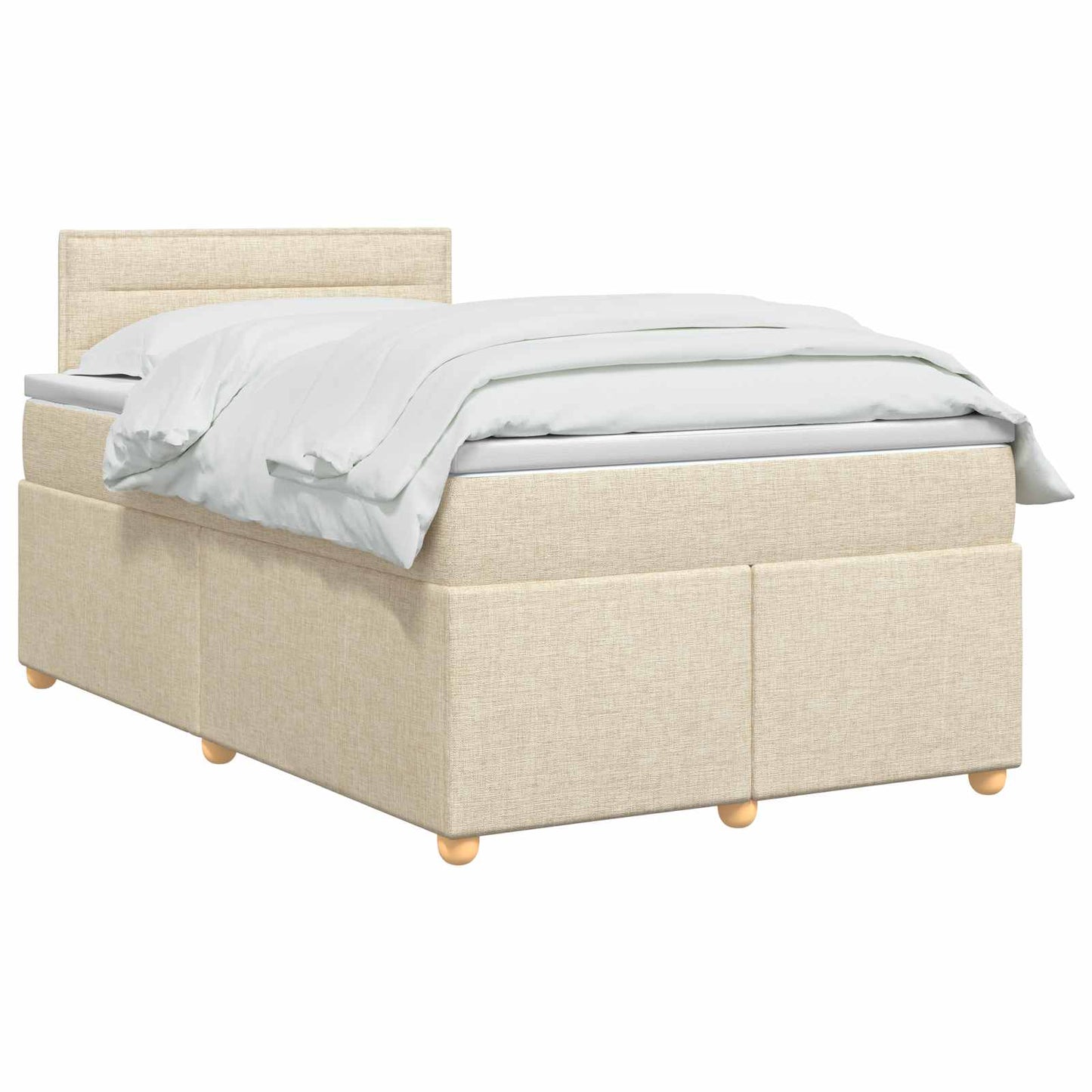 Boxspring ágy matraccal Krémszínű 120 x 190 cm Szövet