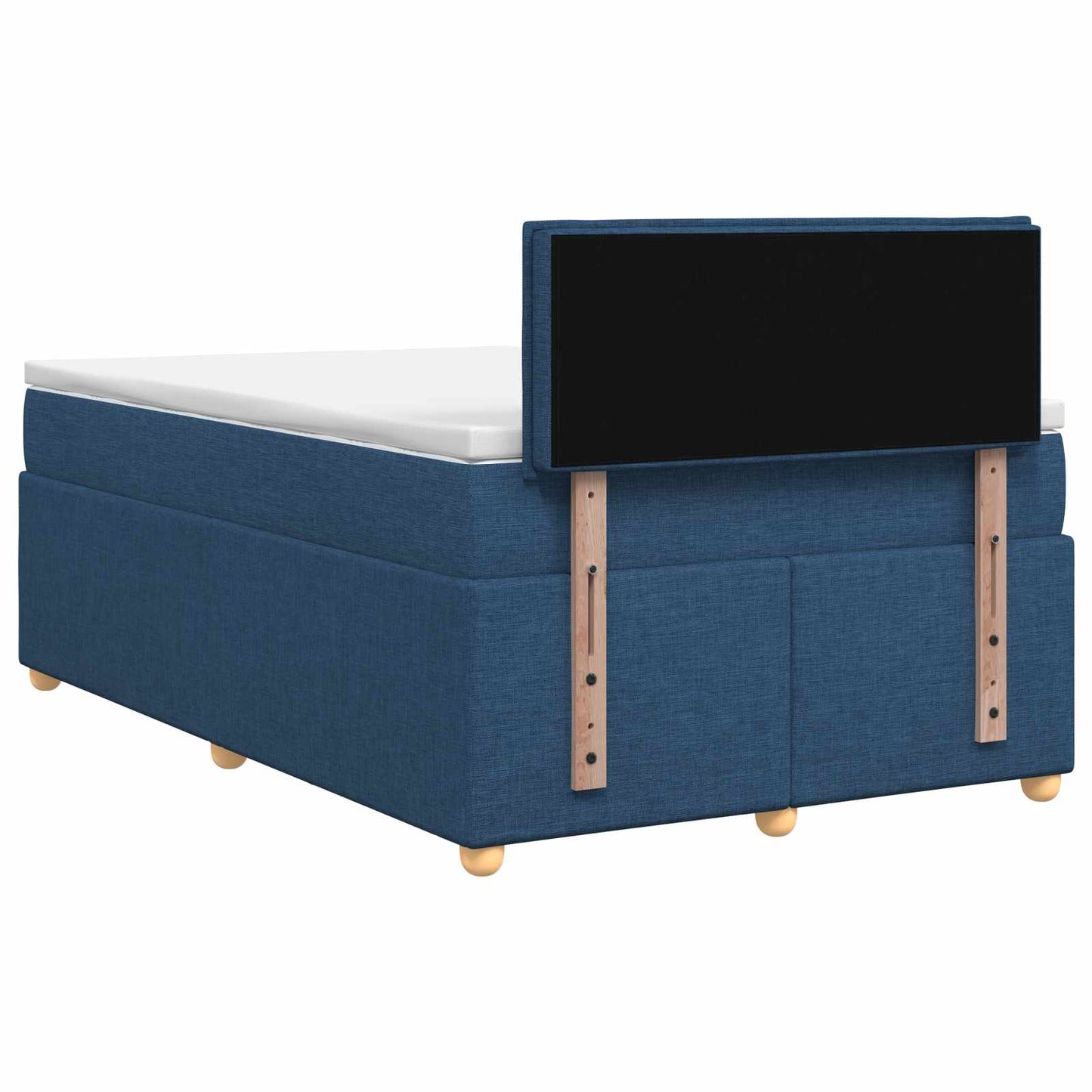 Boxspring ágy matraccal LED szalagokkal Kék 120 x 190 cm Szövet