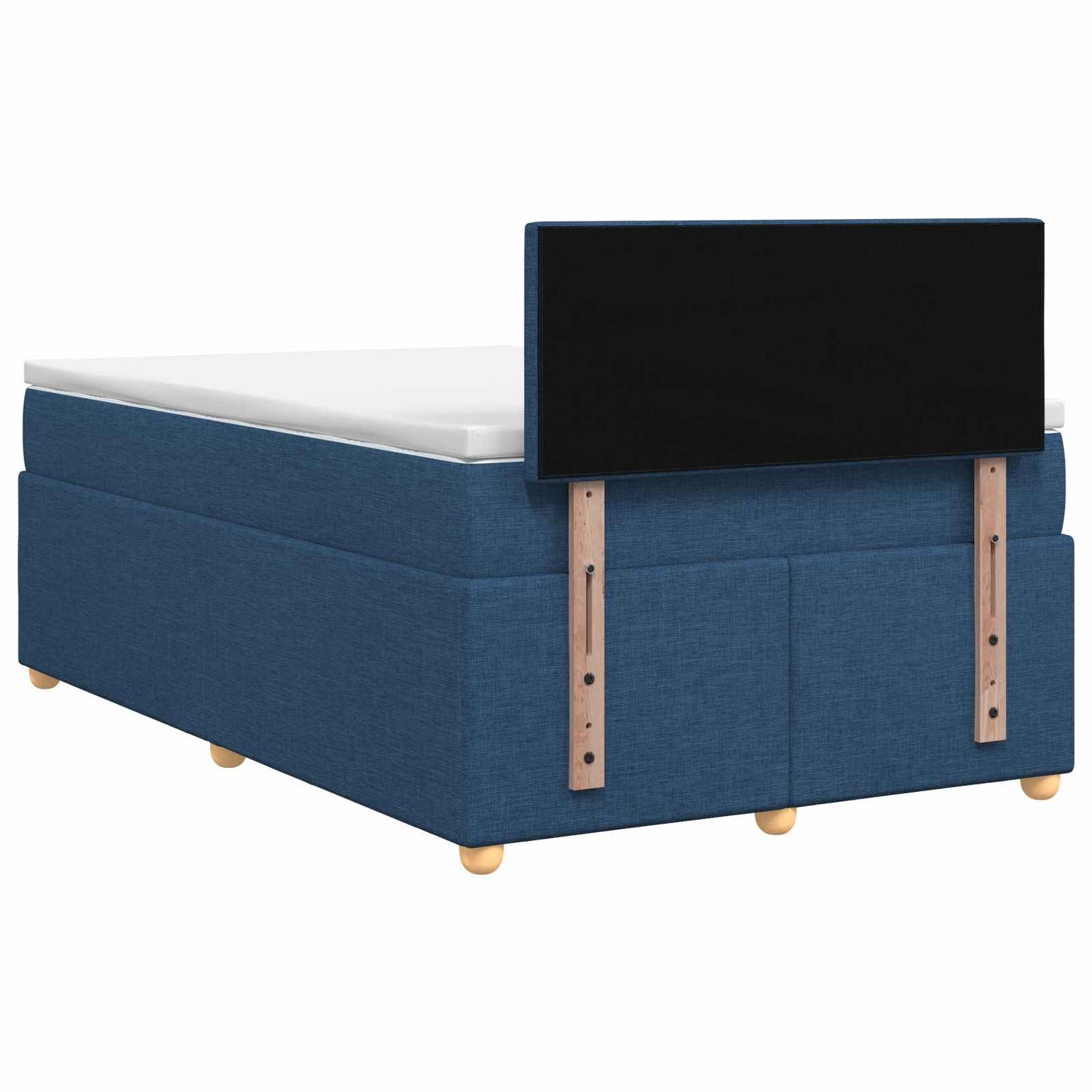 Boxspring ágy matraccal LED szalagokkal Kék 120 x 190 cm Szövet