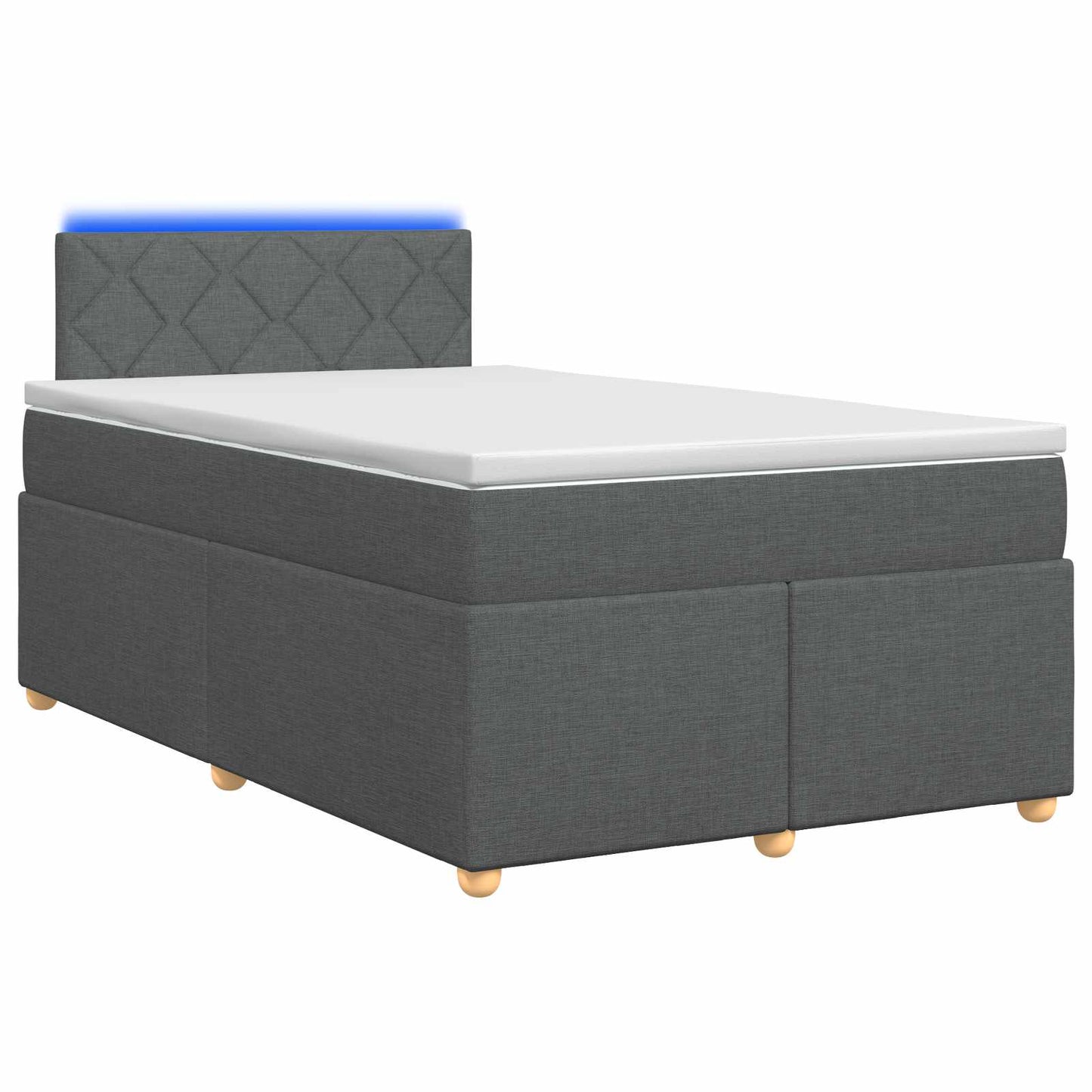 Boxspring ágy matraccal Sötétszürke 120 x 190 cm Szövet