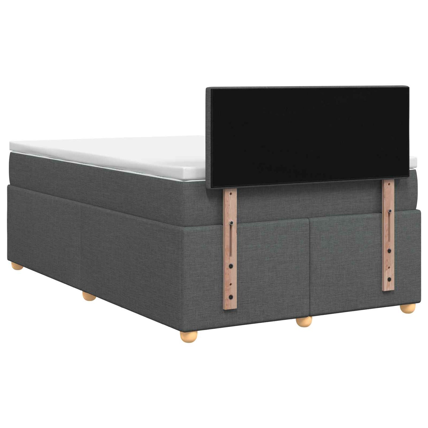 Boxspring ágy matraccal Sötétszürke 120 x 190 cm Szövet