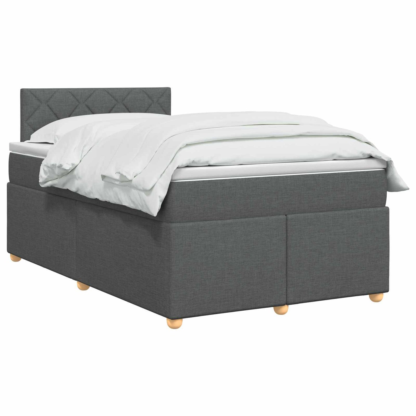 Boxspring ágy matraccal Sötétszürke 120 x 190 cm Szövet