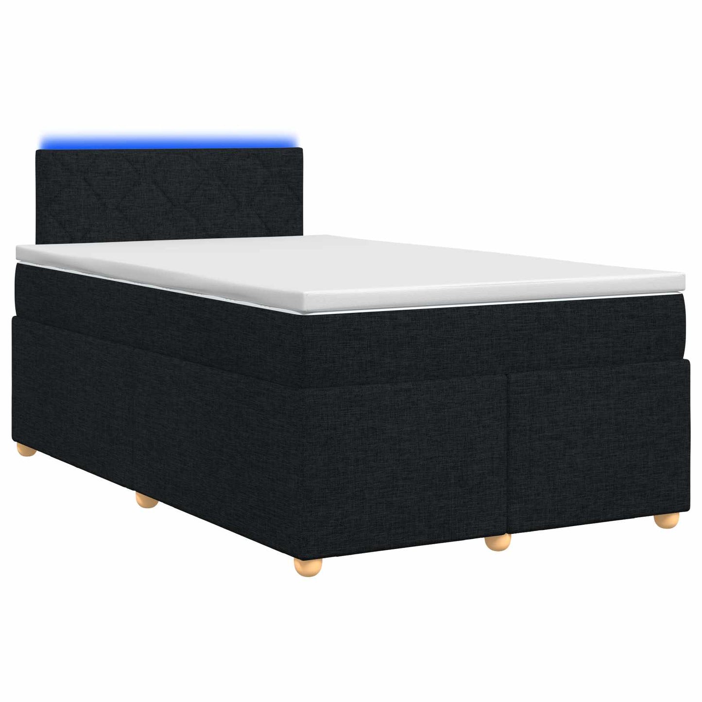 Boxspring ágy matraccal fejtámlával Fekete 120 x 190 cm Szövet