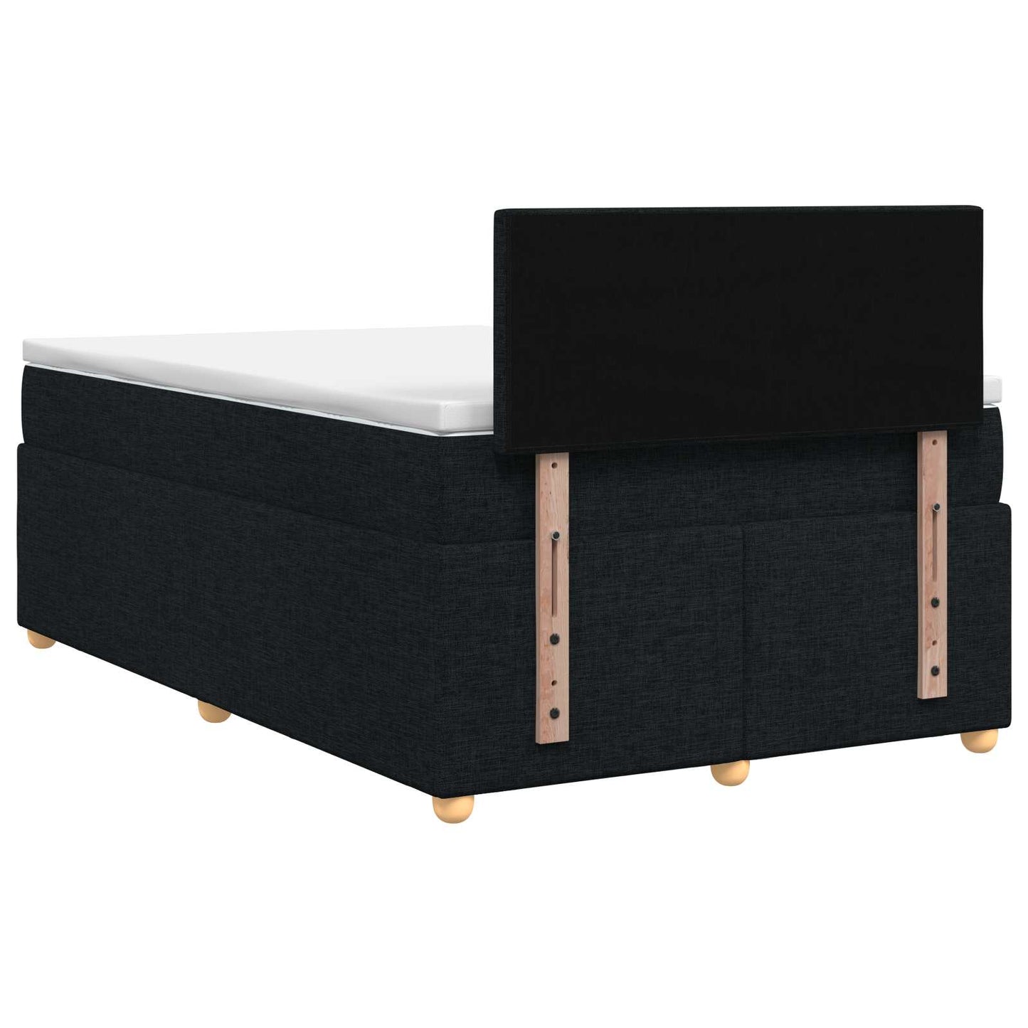 Boxspring ágy matraccal fejtámlával Fekete 120 x 190 cm Szövet