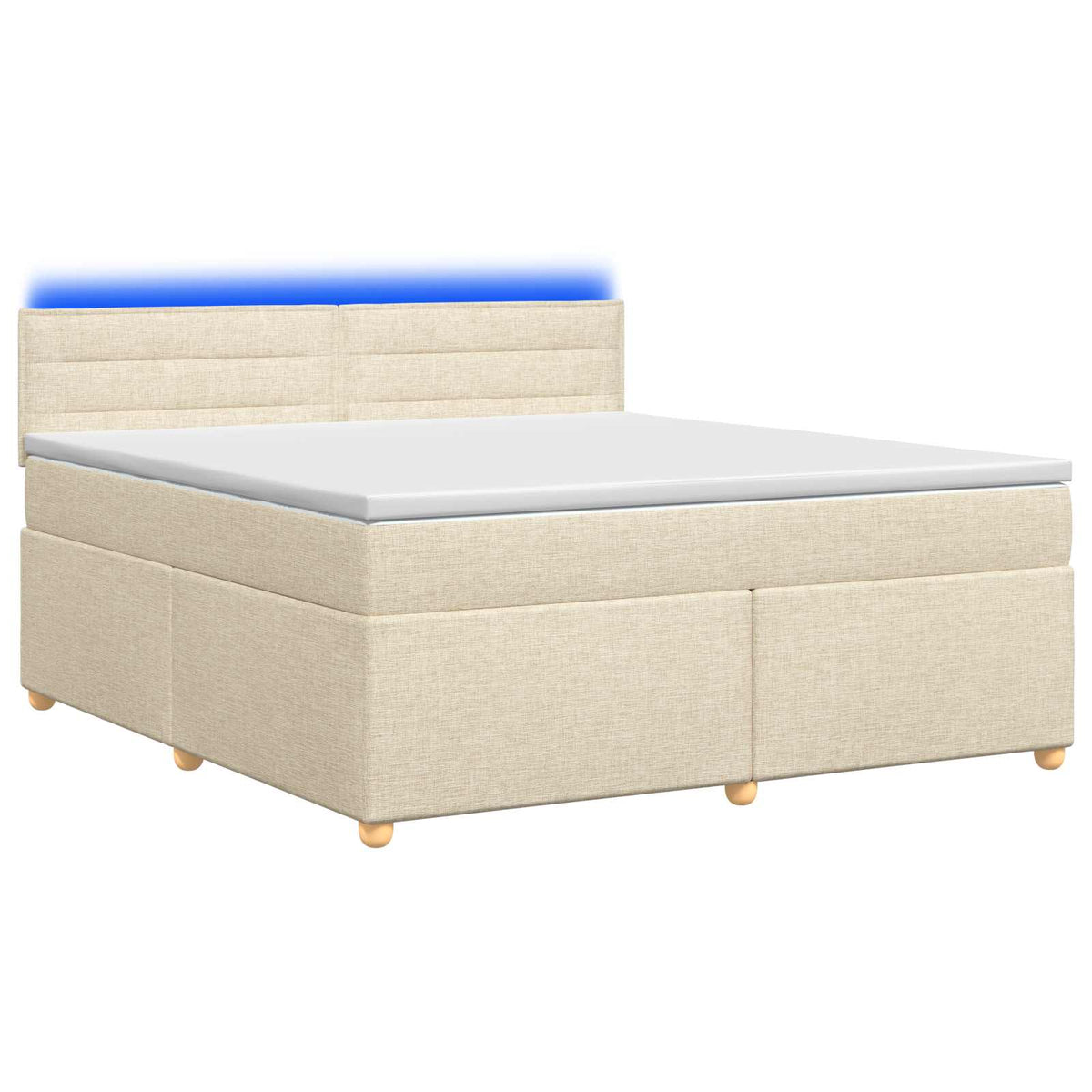 Boxspring ágy matraccal Krémszínű 140 x 190 cm Szövet