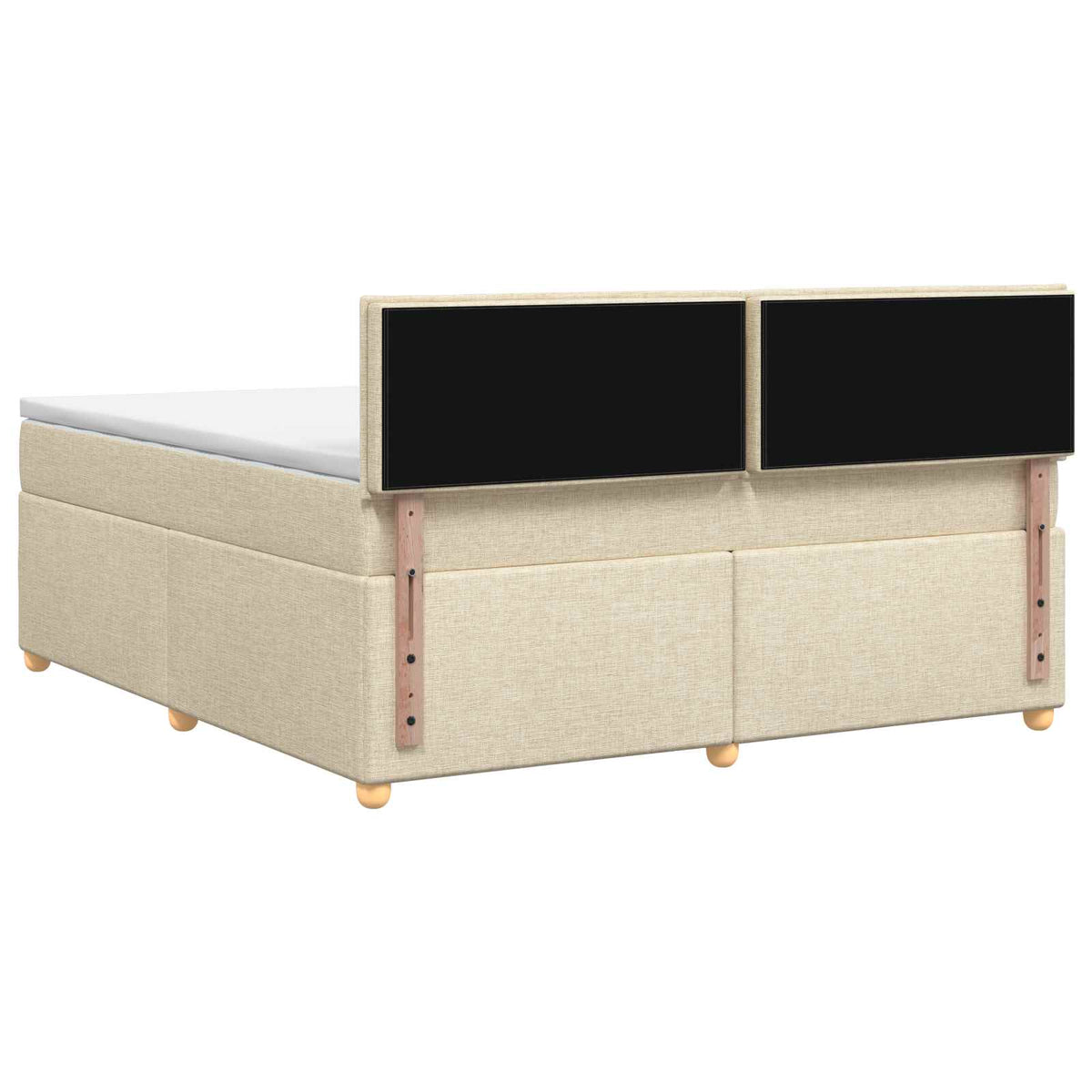 Boxspring ágy matraccal Krémszínű 140 x 190 cm Szövet