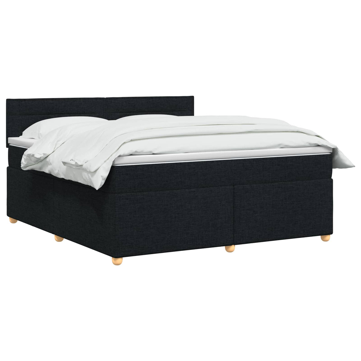 Boxspring ágy matraccal fejtámlával Fekete 140 x 200 cm Szövet