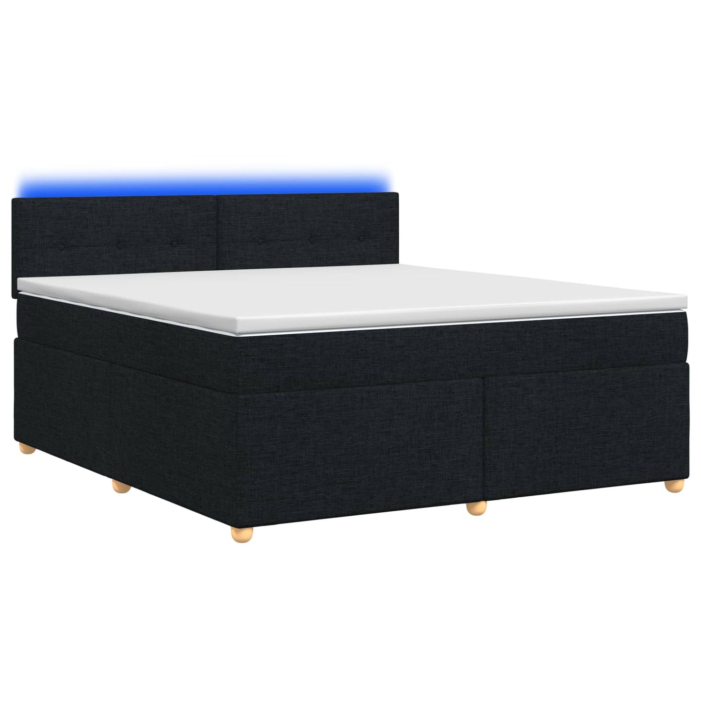 Boxspring ágy matraccal fejtámlával Fekete 140 x 200 cm Szövet