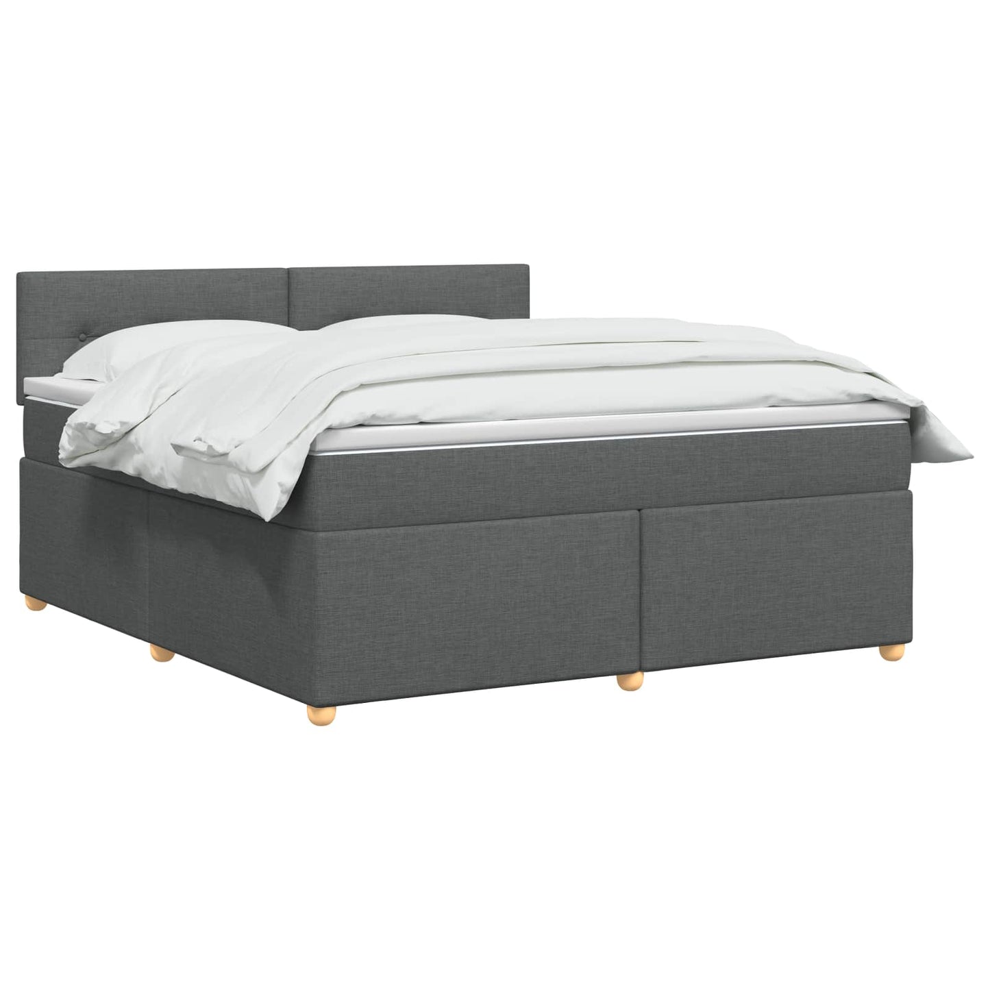 Boxspring ágy matraccal Sötétszürke 160 x 200 cm Szövet