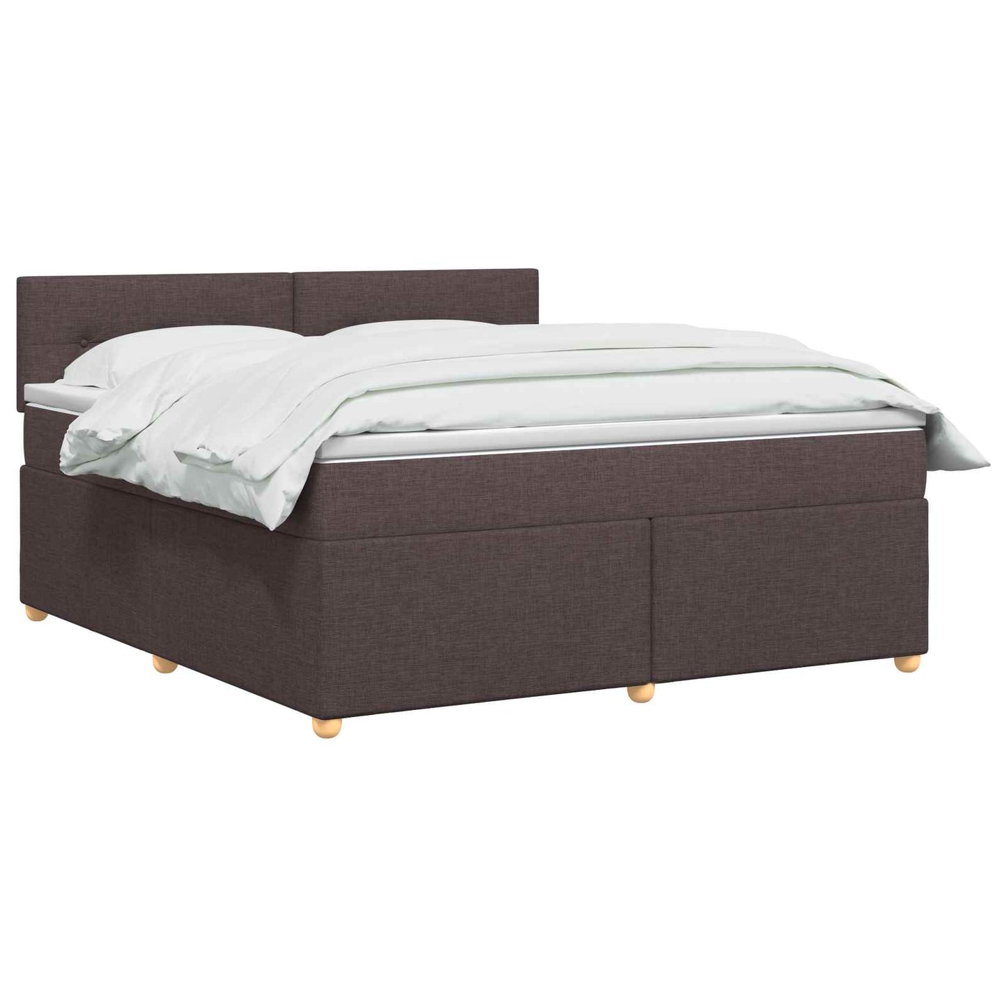 Boxspring ágy matraccal Sötét Barna 160 x 200 cm Szövet