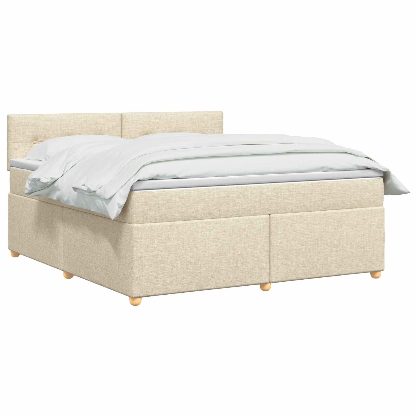 Boxspring ágy matraccal Krémszínű 160 x 200 cm Szövet
