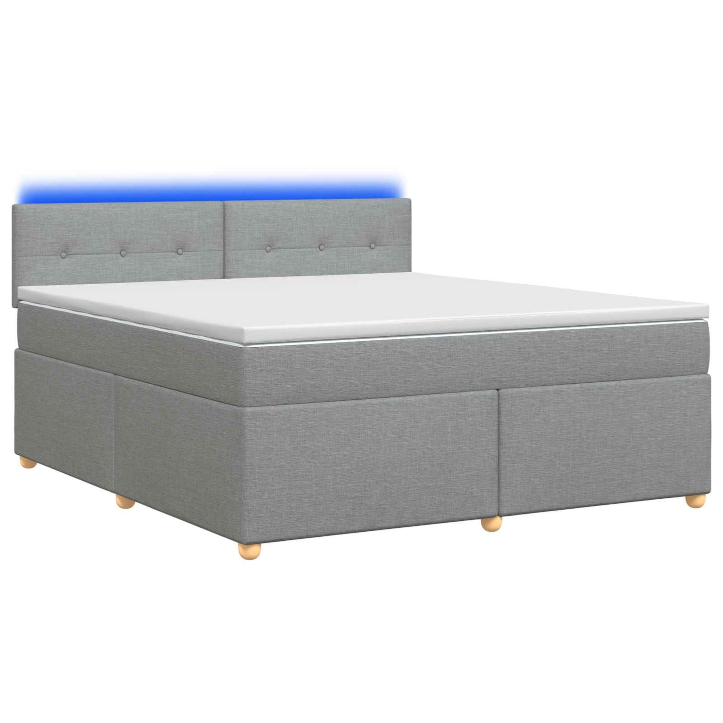 Boxspring ágy matraccal Világosszürke 180 x 200 cm Szövet
