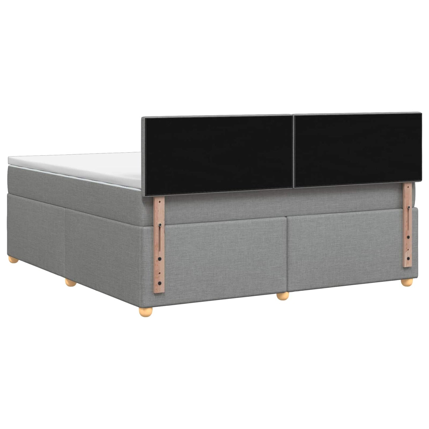 Boxspring ágy matraccal Világosszürke 180 x 200 cm Szövet