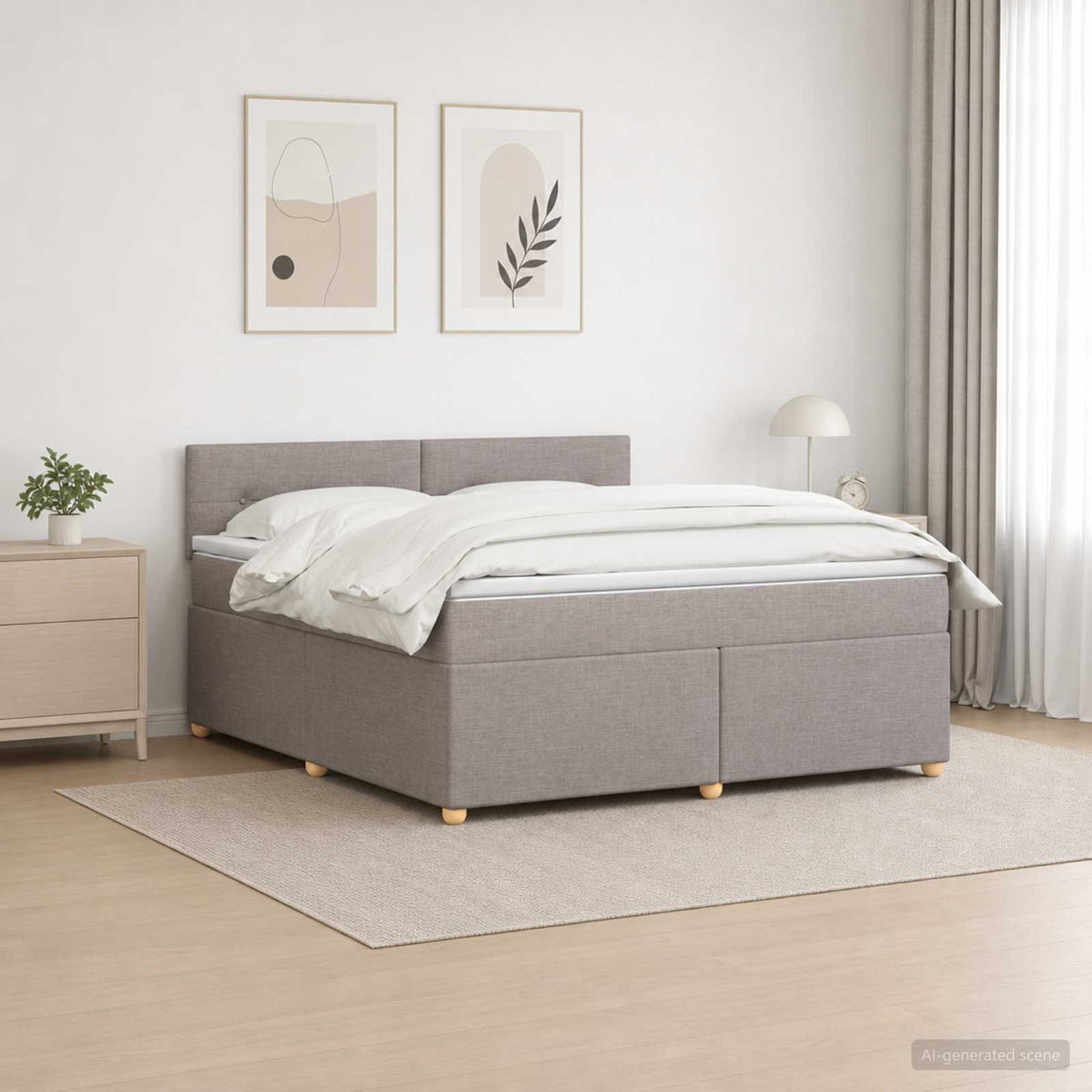 Boxspring ágy matraccal Tópszínű 180 x 200 cm Szövet