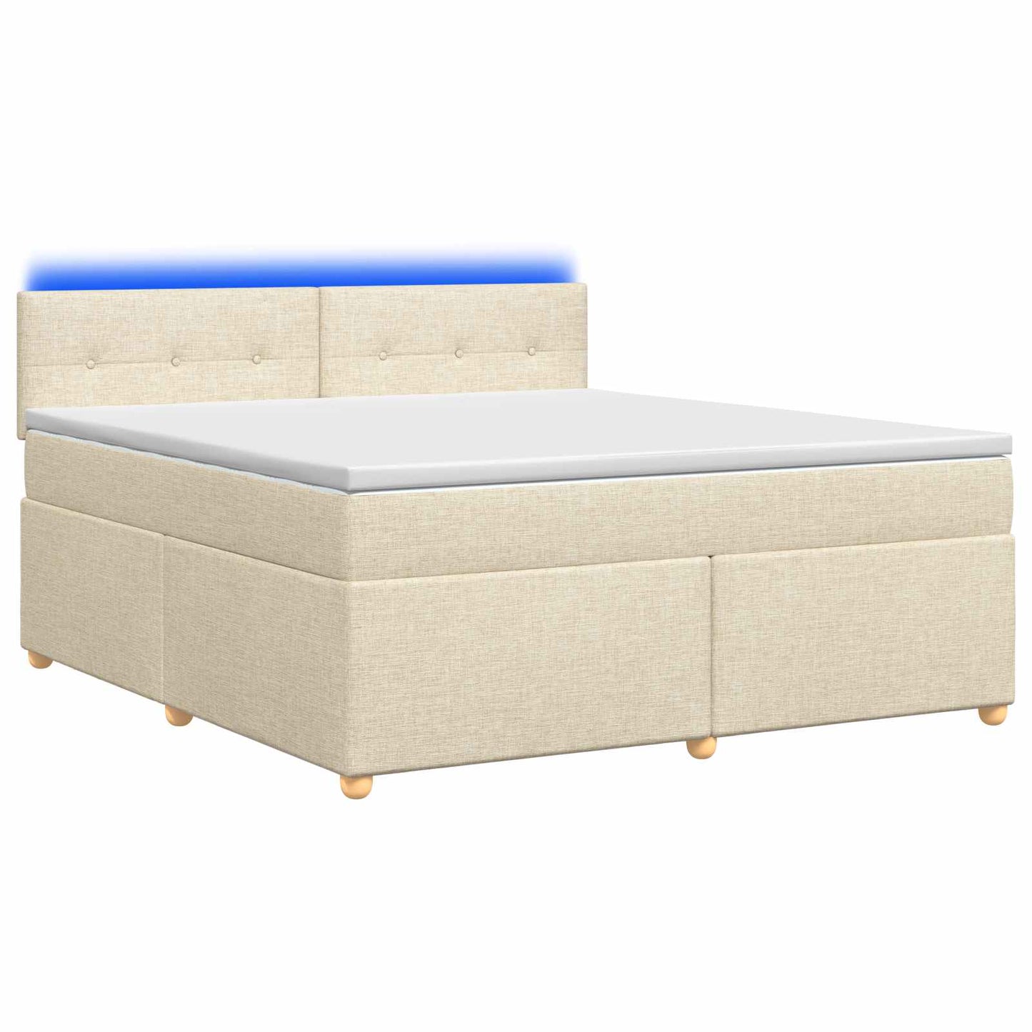 Boxspring ágy matraccal Krémszínű 180 x 200 cm Szövet
