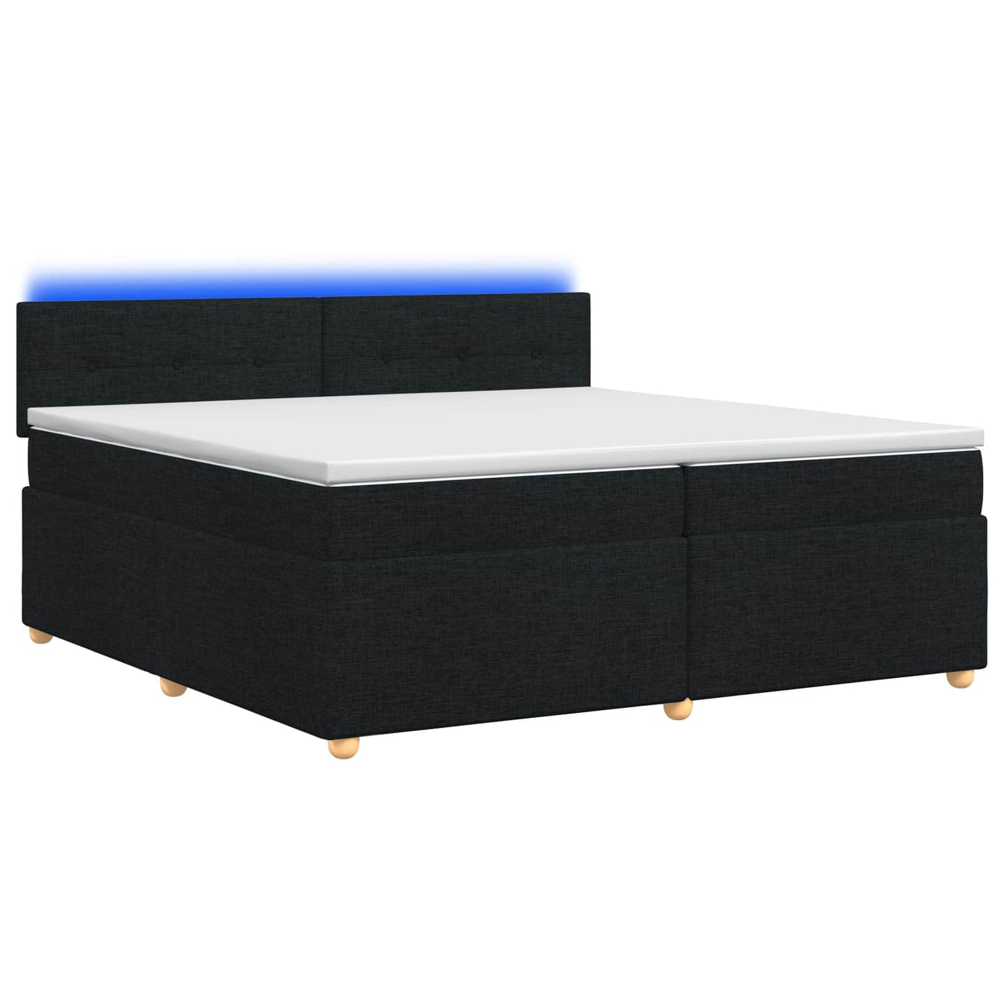 Boxspring ágy matraccal fejtámlával Fekete 200 x 200 cm Szövet