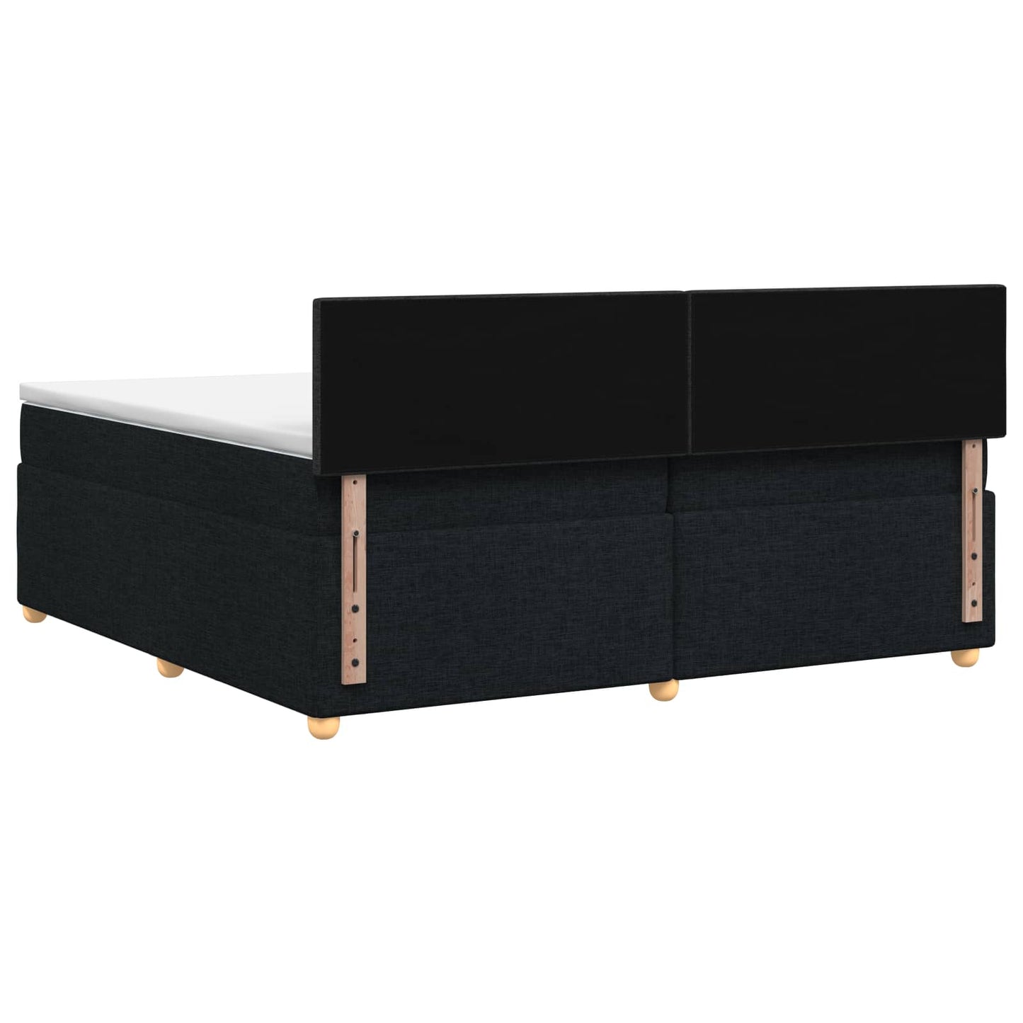 Boxspring ágy matraccal fejtámlával Fekete 200 x 200 cm Szövet