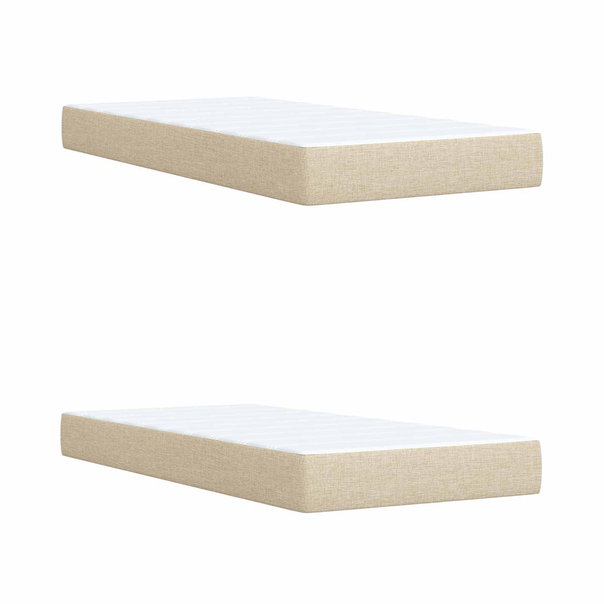 Boxspring ágy matraccal Krémszínű 200 x 200 cm Szövet