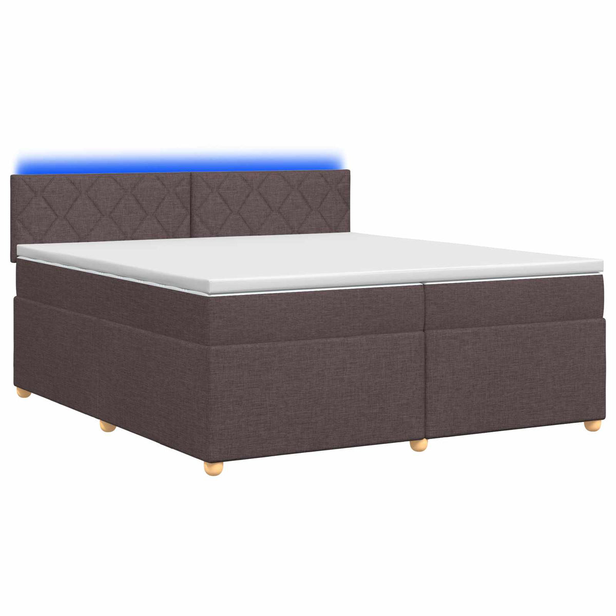 Boxspring ágy matraccal Sötét Barna 200 x 200 cm Szövet