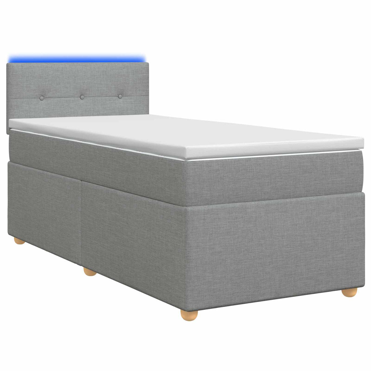 Boxspring ágy matraccal és LED-del Világosszürke 90 x 190 cm