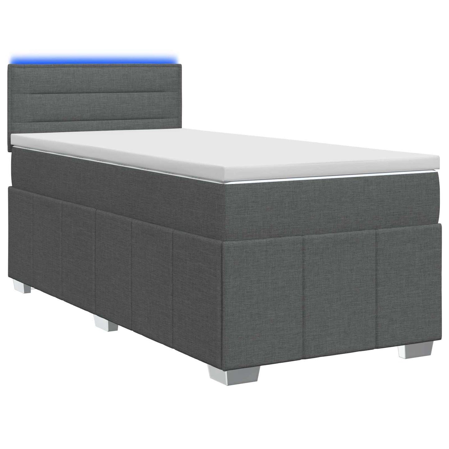 Boxspring ágy matraccal Sötétszürke 80 x 200 cm Szövet