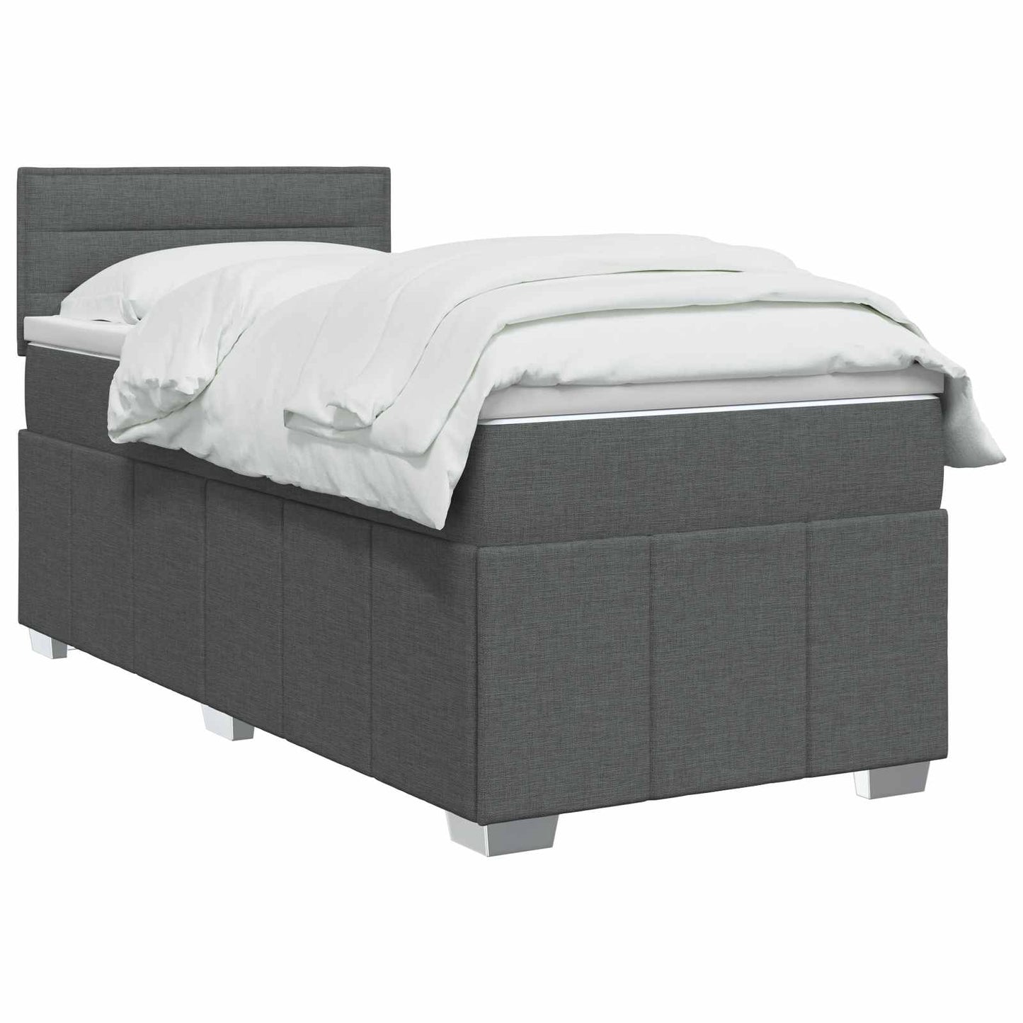 Boxspring ágy matraccal Sötétszürke 80 x 200 cm Szövet