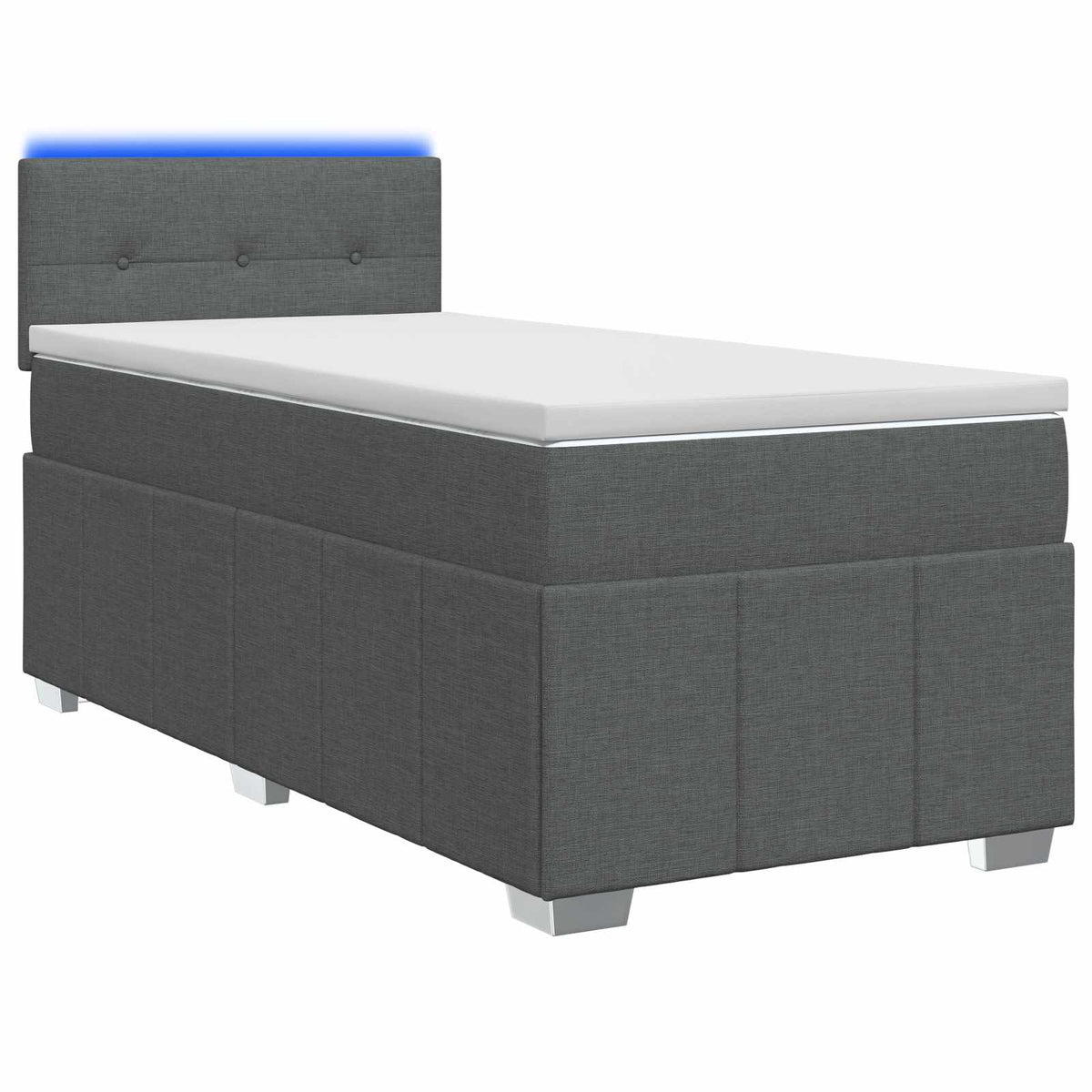 Boxspring ágy matraccal Sötétszürke 80 x 200 cm Szövet