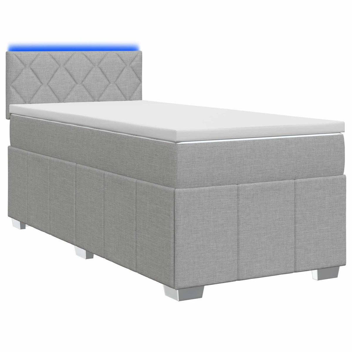 Boxspring ágy matraccal Világosszürke 80 x 200 cm Szövet