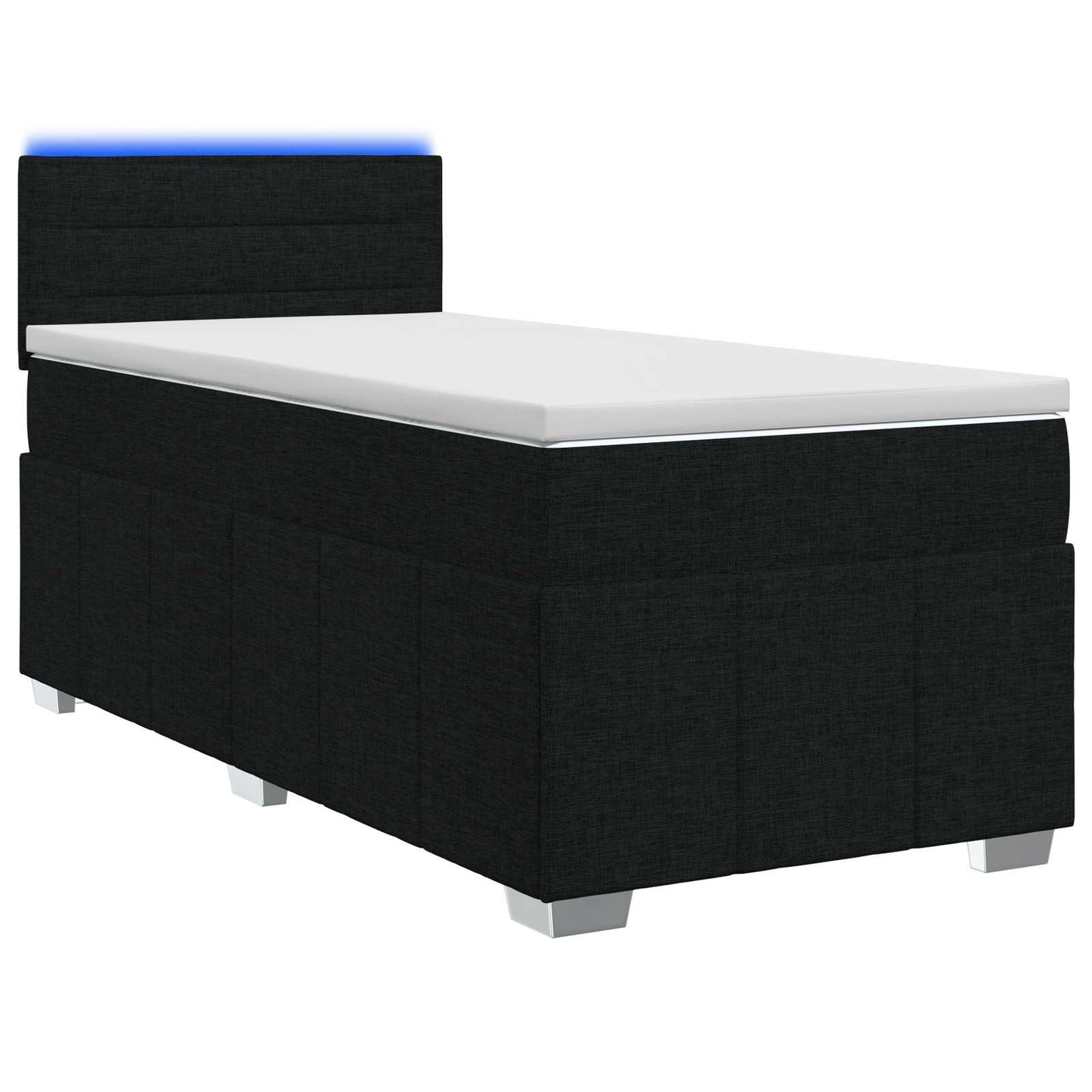 Boxspring ágy matraccal fejtámlával Fekete 90 x 200 cm Szövet