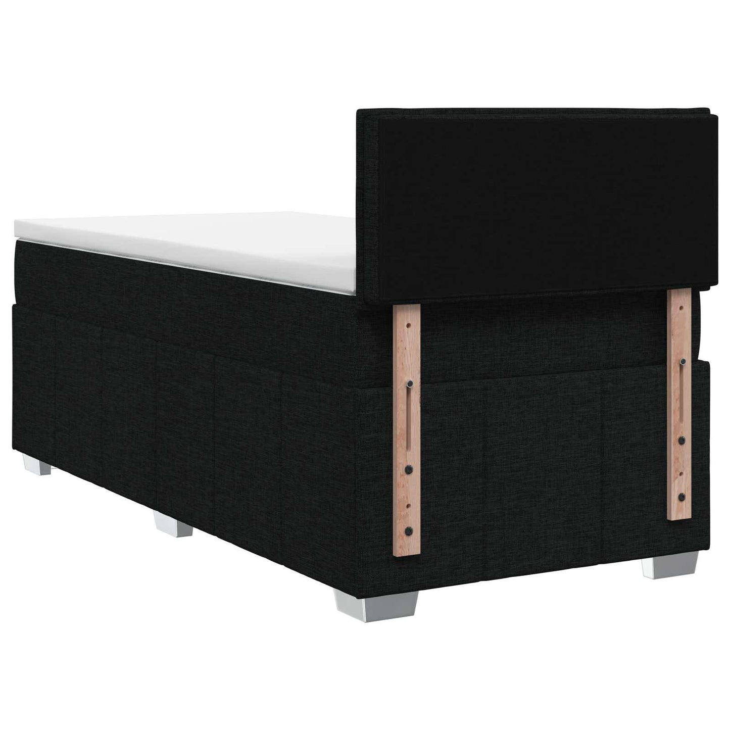 Boxspring ágy matraccal fejtámlával Fekete 90 x 200 cm Szövet
