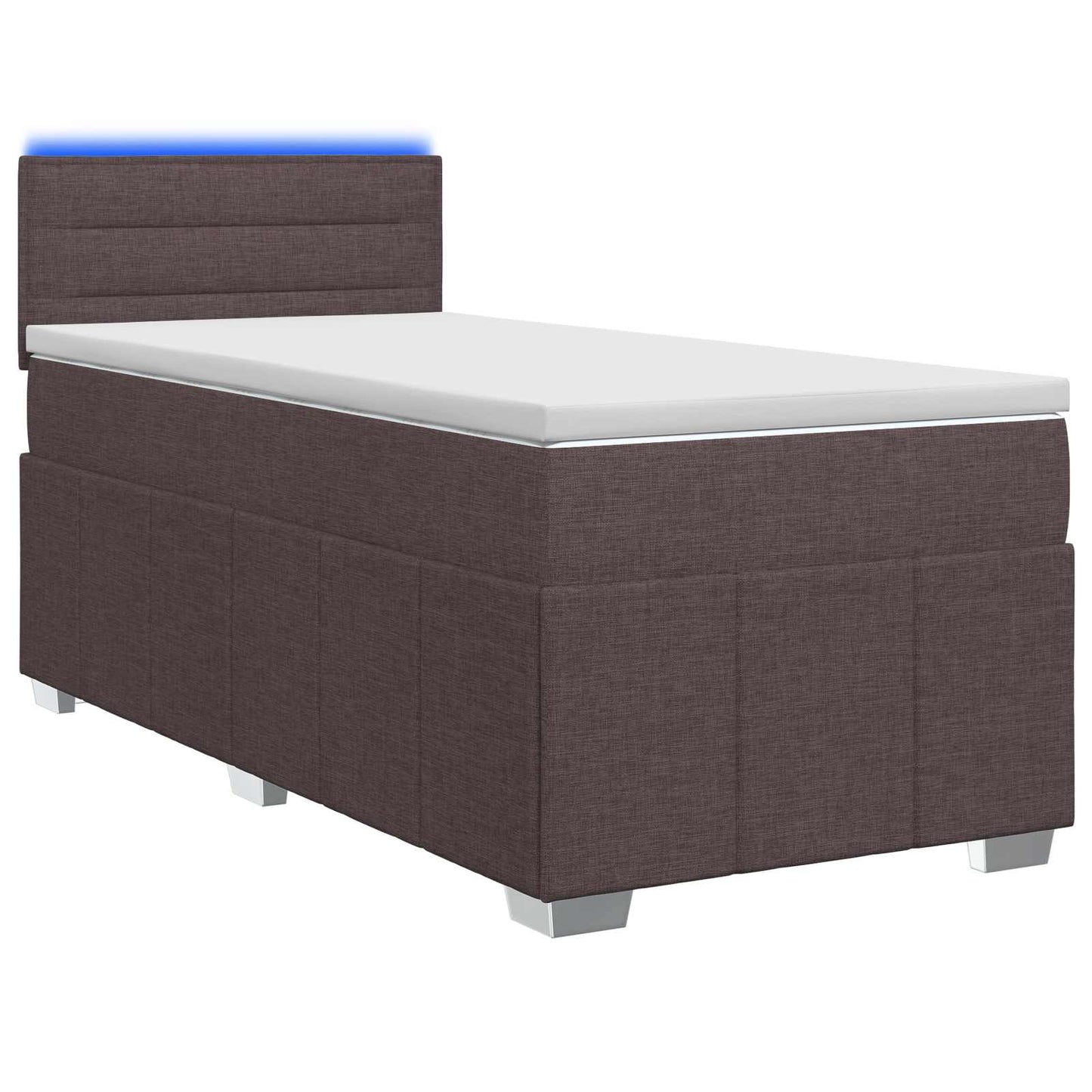 Boxspring ágy matraccal Sötét Barna 90 x 200 cm Szövet